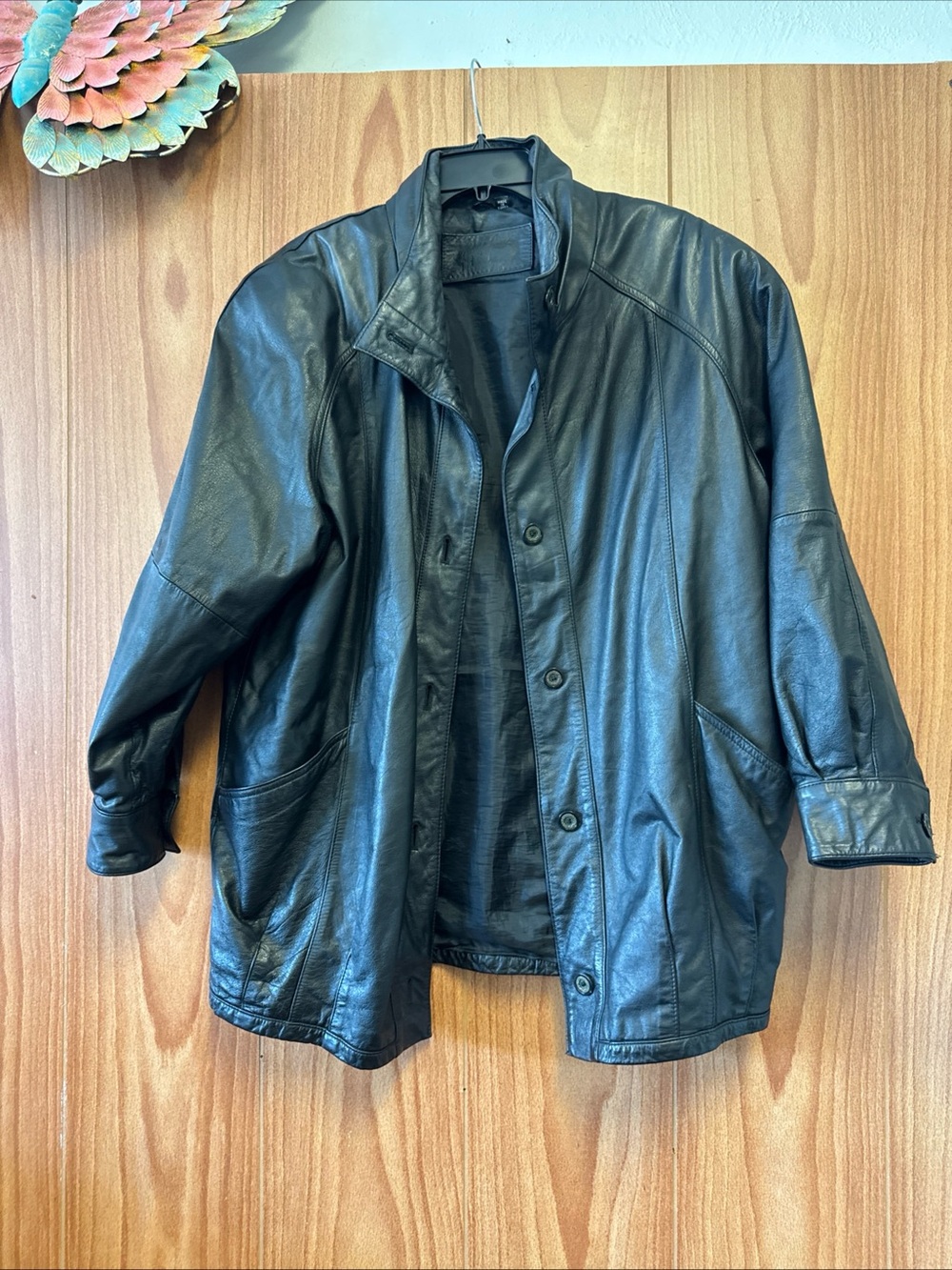 VINTAGE 80's 90's 00's Jaqueline Ferrar Black Leather Jacket Women's 12
